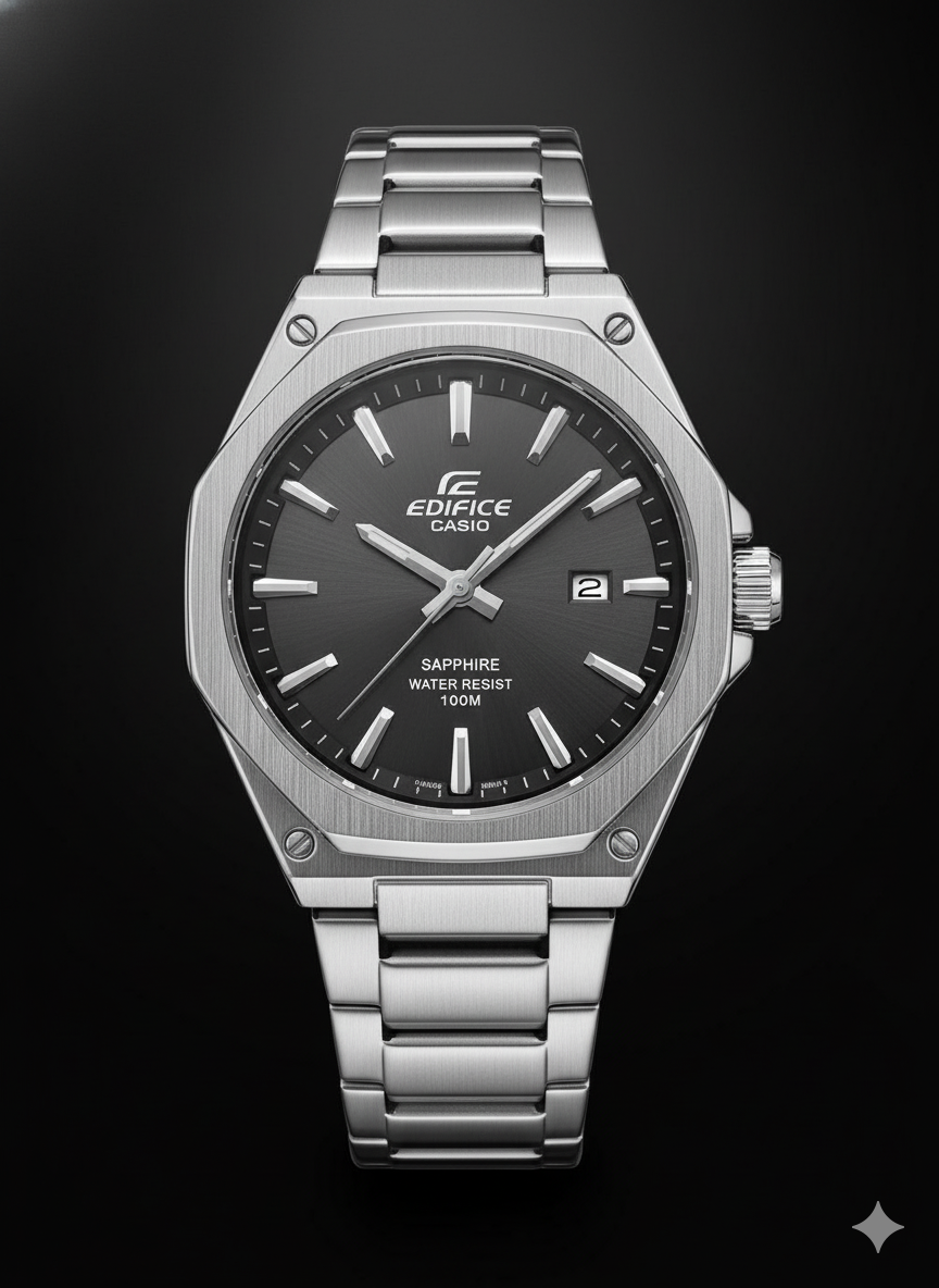 montre edifice casio - fond noir