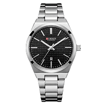 Montre Curren-Cadran Noir & Finition Argentée