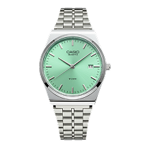 Montre Casio Quartz WR 50M – Cadran Vert & Finition Argentée