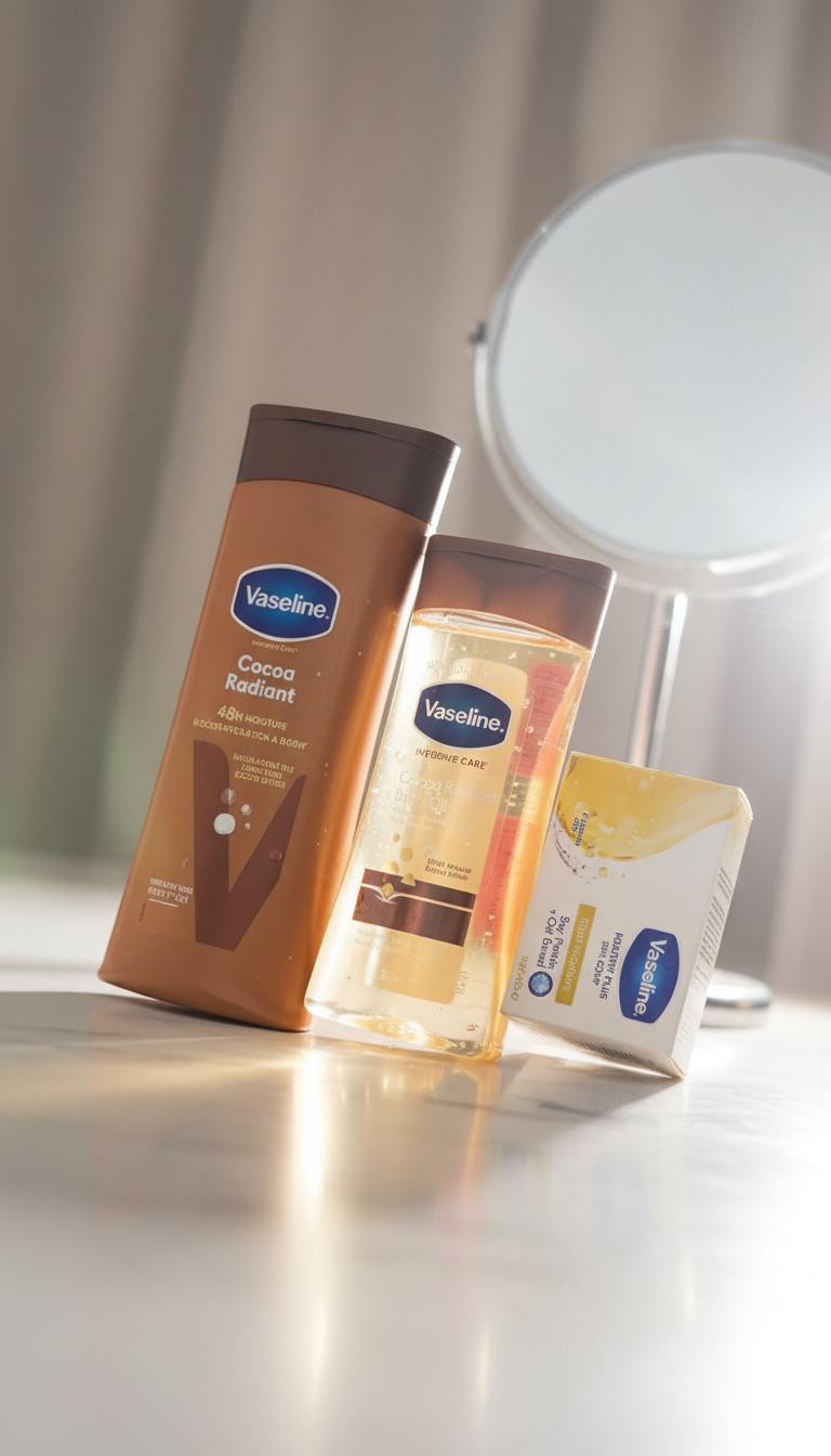 Gamme Vaseline Cocoa Radiant : Hydratation Intense et Éclat Naturel pour les Peaux Noires et Mates