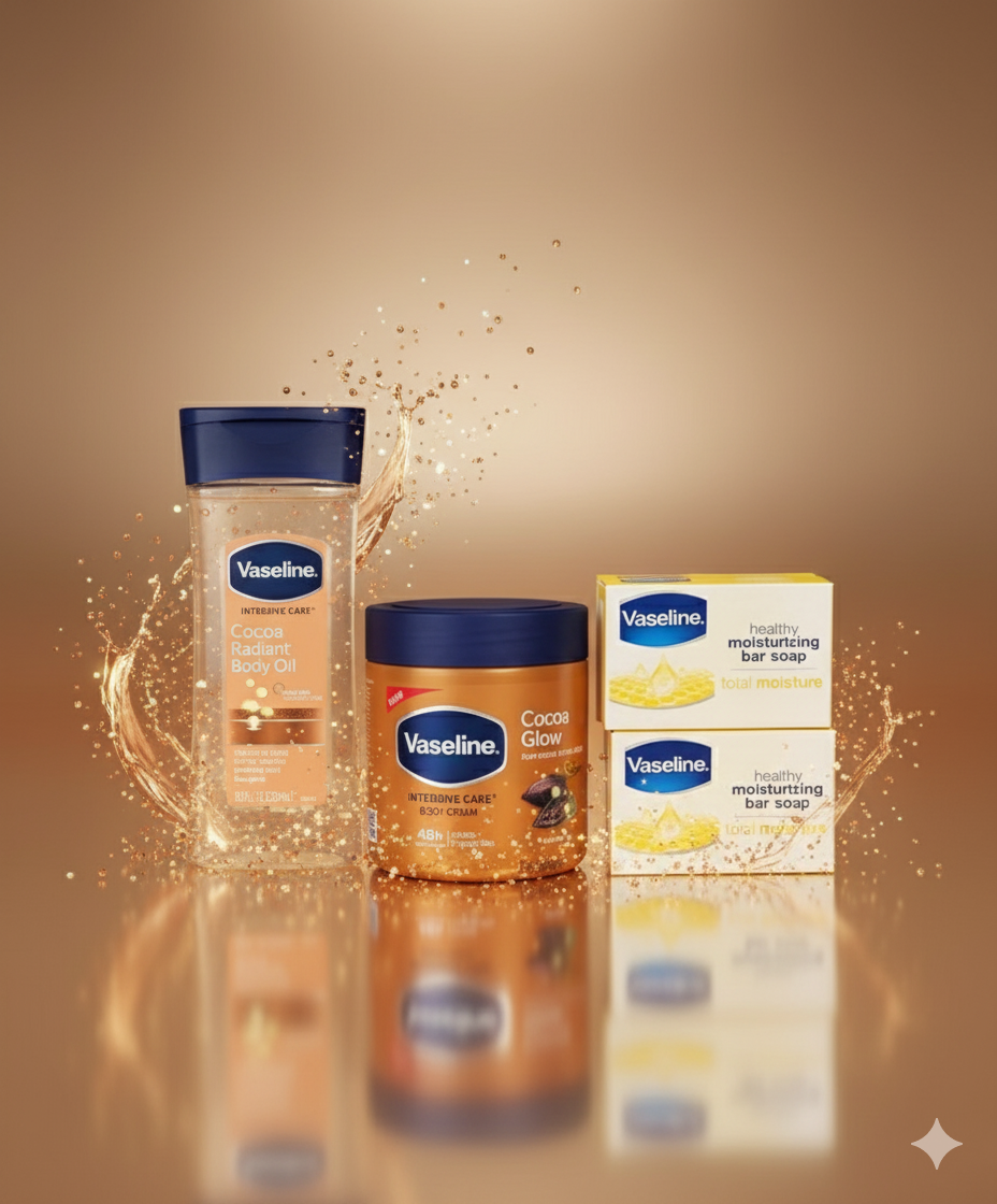 Coffret Vaseline Cocoa Radiant & Glow – Révélateur d'Éclat Suprême pour Peaux Noires & Mates