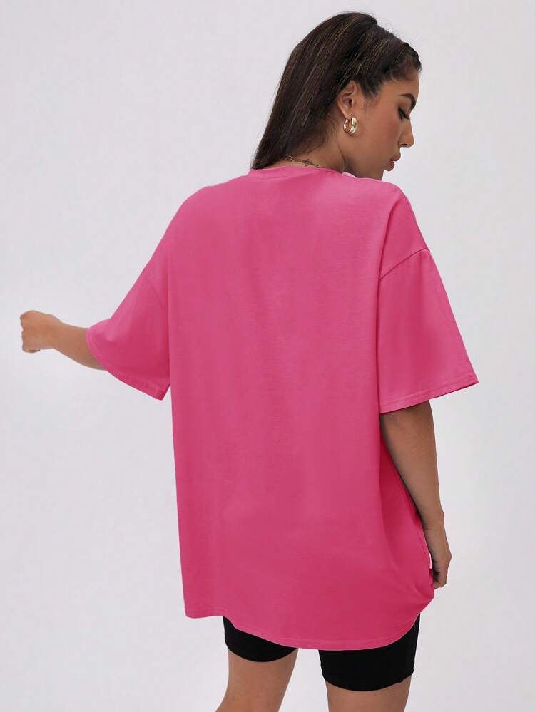 t-shirt unicolore rose pur