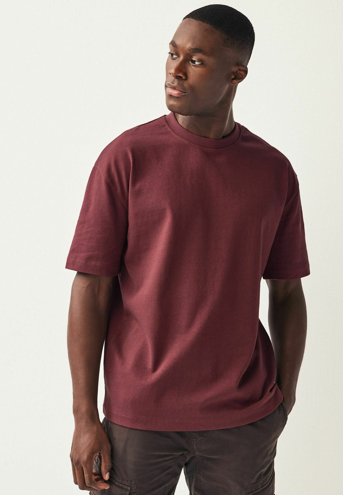 t-shirt uni-color rouge bordeau