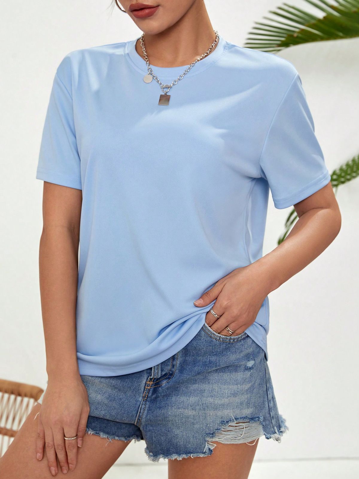 tee shirt uni-color bleu ciel